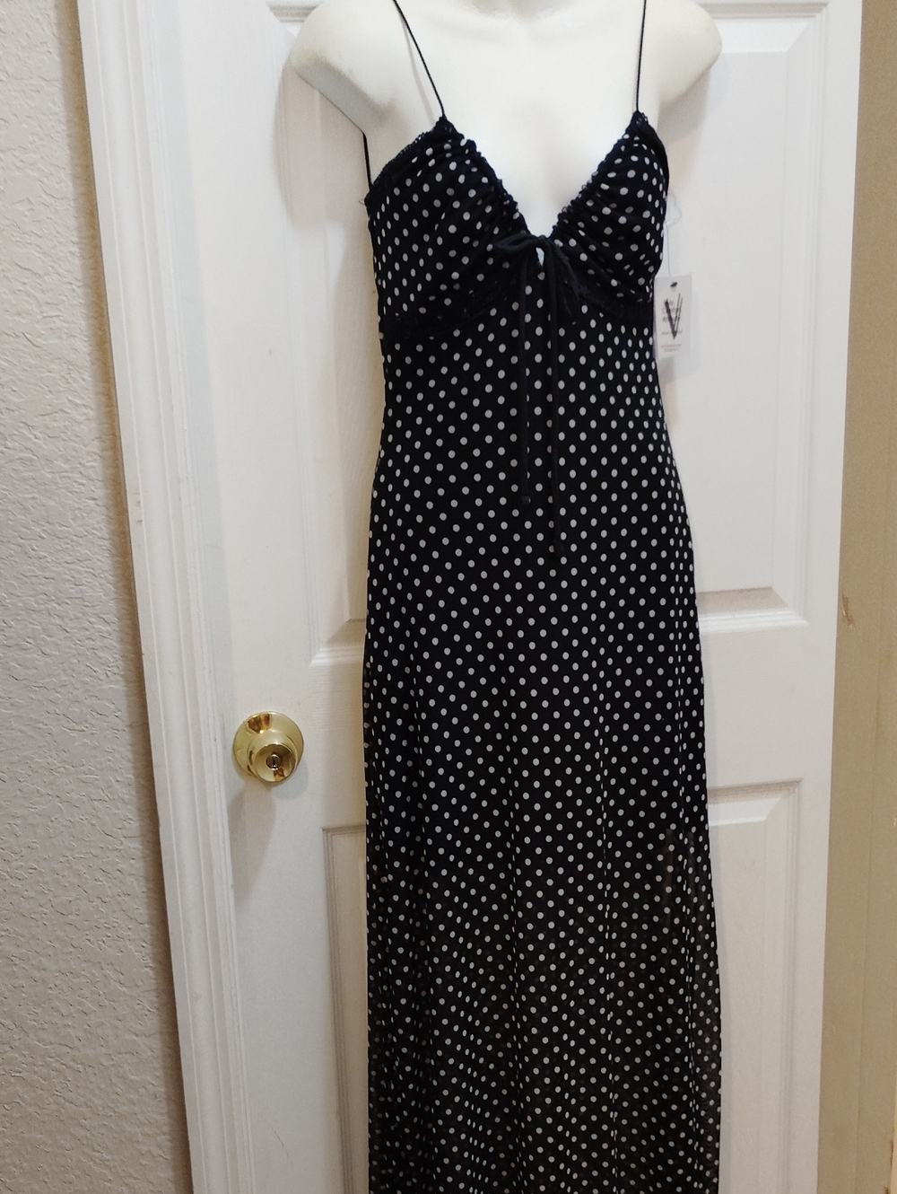 VIBE Black Polka Dot Slip Dress - Women Intimates & Sleepwear